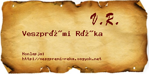 Veszprémi Réka névjegykártya